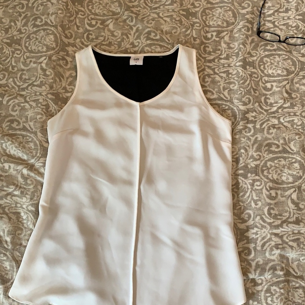 Tank with inset of cute mesh in back